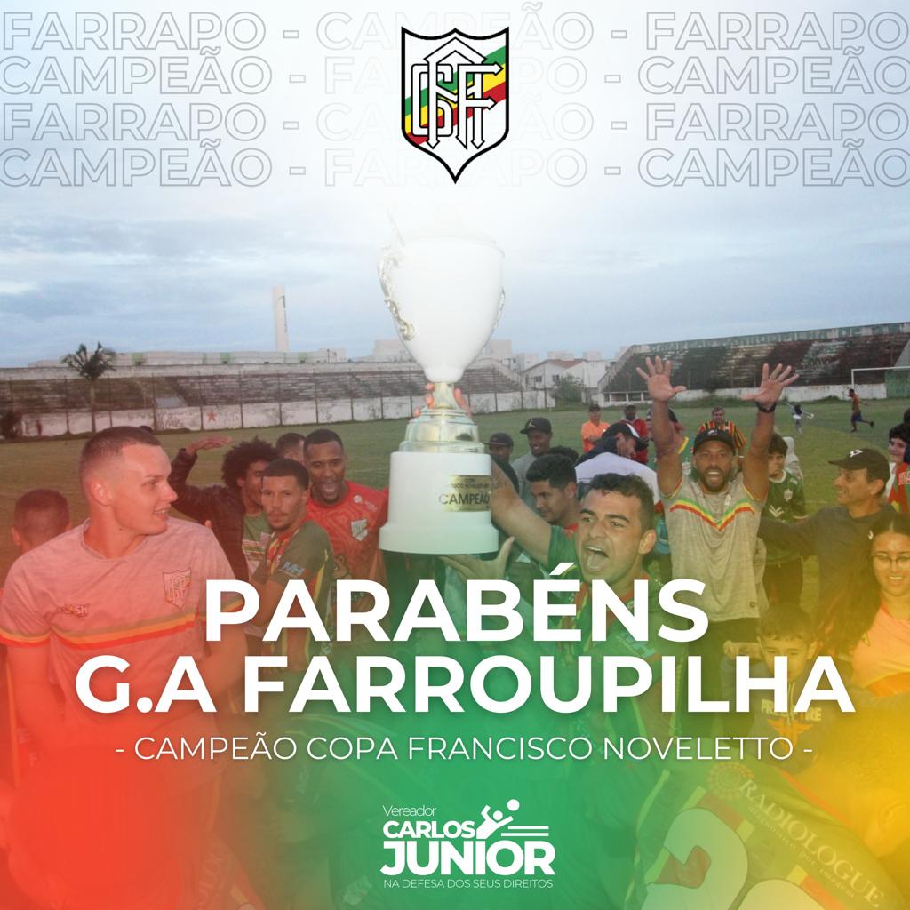 Vereador Carlos Júnior propôs homenagem ao G.A. Farroupilha
